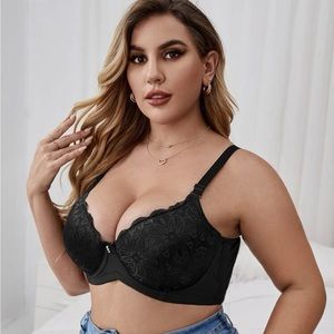 44D Black Lace Bra